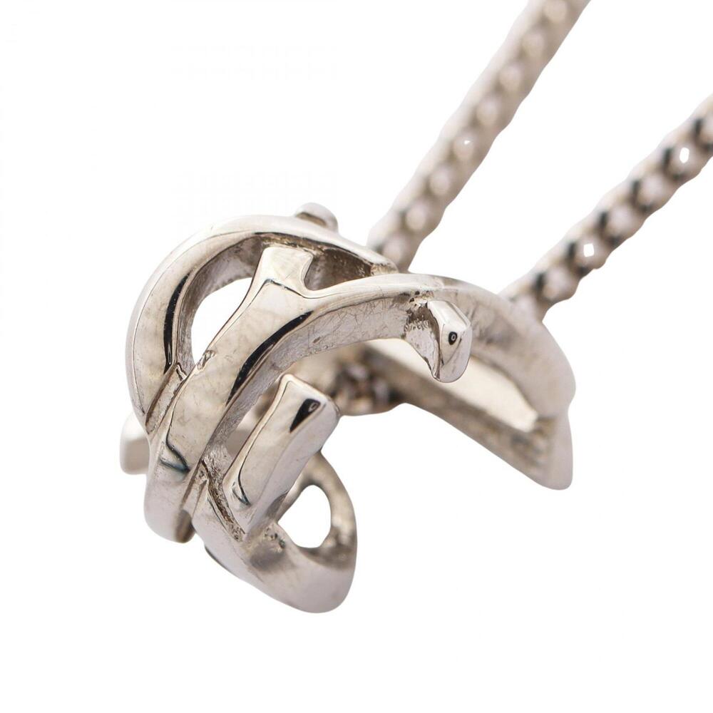 YVES SAINT LAURENT Silver Monogram Necklace